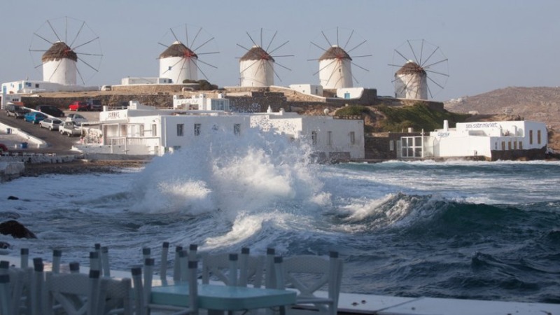 Δελτίο αναγγελίας θυελλωδών ανέμων από το λιμεναρχείο της Μυκόνου